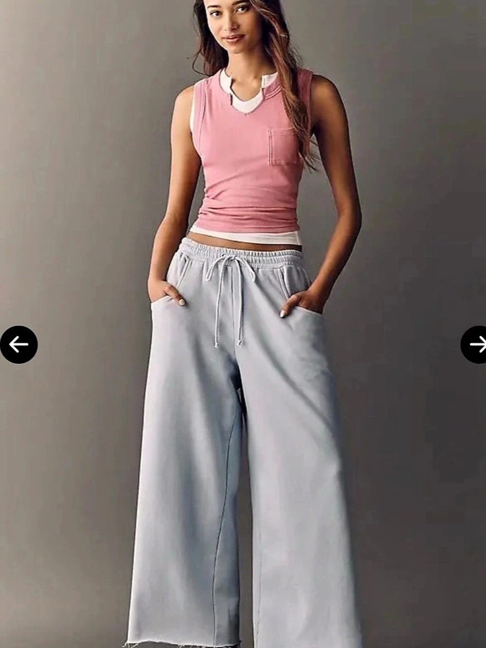 Daily Practice by Anthropologie Easy Mile Wide Leg Pants Light Blue Small NWT